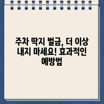 주차 딱지 벌금, 절약하는 꿀팁 대공개! | 주차 위반, 딱지, 벌금, 꿀팁, 팁, 해결