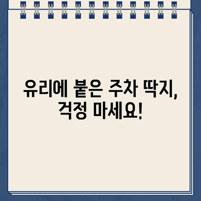 유리 주차 딱지 제거하기| 쉽고 안전하게 떼어내는 3가지 방법 | 주차 딱지, 딱지 제거, 유리 흠집 방지