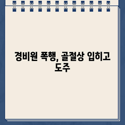 주차 딱지 붙였다고 경비원 폭행, 골절상 입히고 도주 | 폭행, 상해, 도주, CCTV, 공개수배