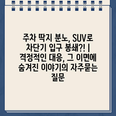 주차 딱지 분노, SUV로 차단기 입구 봉쇄?! | 격정적인 대응, 그 이면에 숨겨진 이야기