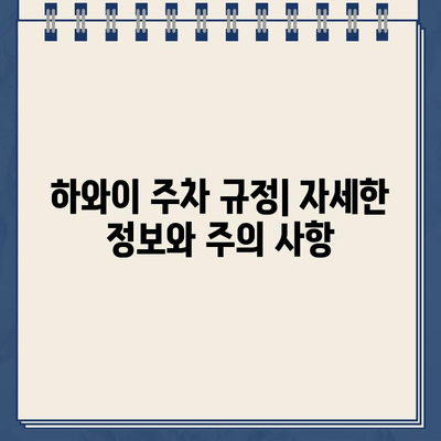 하와이 연과실 지역 주차 딱지| 벌금 정보와 온라인 결제 방법 | 주차 위반, 벌금 납부, 하와이 주차 규정