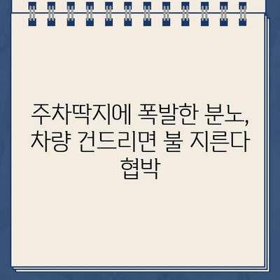 "차량 손대면 불 지름" 협박, 주차 딱지에 분노한 SUV 차주 사건 | 폭행, 협박, 주차 문제, 분노