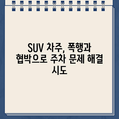 "차량 손대면 불 지름" 협박, 주차 딱지에 분노한 SUV 차주 사건 | 폭행, 협박, 주차 문제, 분노