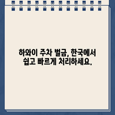 하와이 주차 딱지 벌금, 한국에서 간편하게 해결하세요! | 하와이 주차 위반, 벌금 납부, 해외 벌금 납부, 한국에서 납부