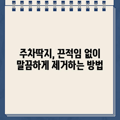 끈적끈적 주차딱지, 이젠 걱정 끝! 쉽고 깨끗하게 제거하는 꿀팁 | 주차딱지 제거, 딱지 제거 방법, 딱지 제거 팁