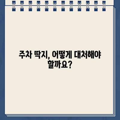 주차 딱지의 위험성| 차량 훼손 사례와 대처법 | 주차 딱지, 차량 훼손, 주차 문제, 법률 정보