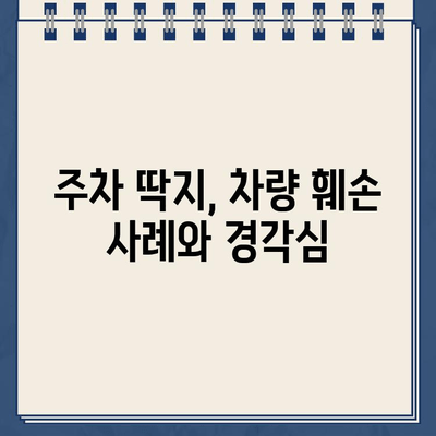 주차 딱지의 위험성| 차량 훼손 사례와 대처법 | 주차 딱지, 차량 훼손, 주차 문제, 법률 정보