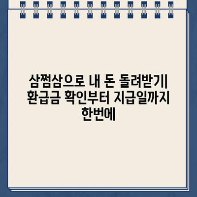 삼쩜삼 환급금 지급일 바로 확인| 부수료 없이 간편하게 | 환급금, 지급일, 확인 방법, 삼쩜삼