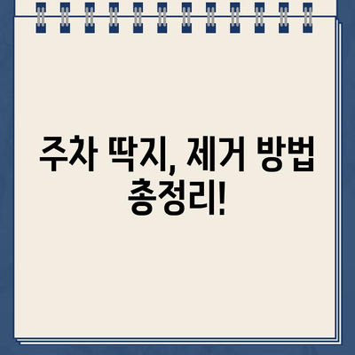 자동차 주차 딱지, 이젠 걱정 마세요! | 주차 딱지 제거 방법, 불법 주차 해결 솔루션