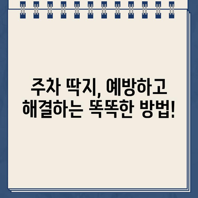 자동차 주차 딱지, 이젠 걱정 마세요! | 주차 딱지 제거 방법, 불법 주차 해결 솔루션