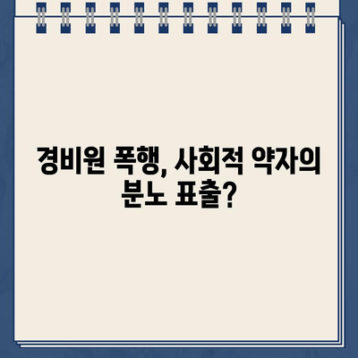 주차 딱지 분노, 폭행으로 이어진 사건| 경비원의 폭력, 그 이면에는 무엇이? | 주차 딱지, 폭행 사건, 경비원, 사회 문제, 갈등