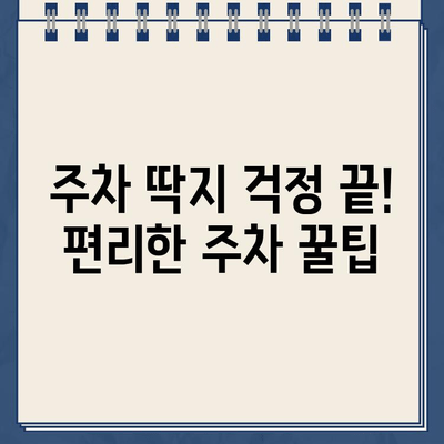 주차딱지 없이도 편하게 주차하기| 꿀팁 & 주차 정보 | 주차, 딱지, 주차 팁, 주차 정보, 주차 요령