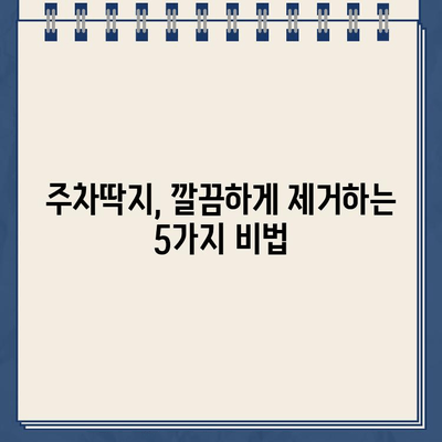 주차딱지 제거 완벽 가이드| 스티커를 깨끗이 없애는 5가지 비법 | 주차딱지, 스티커 제거, 잔여물 제거, 팁