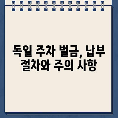 독일 여행 중 렌트카 주차 위반? 벌금 납부 완벽 가이드 | 독일 주차 규정, 벌금 납부 절차, 주의 사항