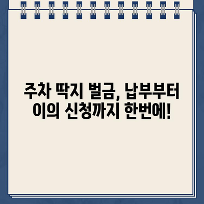 주차 딱지 벌금, 이젠 걱정 마세요! | 주차 딱지 벌금 납부,  이의 신청,  할인 팁 완벽 가이드