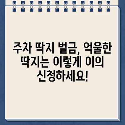 주차 딱지 벌금, 이젠 걱정 마세요! | 주차 딱지 벌금 납부,  이의 신청,  할인 팁 완벽 가이드