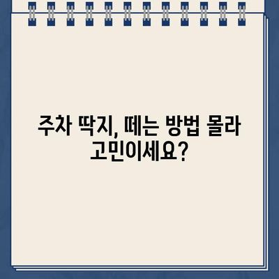 주차 딱지, 이젠 걱정 마세요! 간편하게 제거하는 꿀팁 | 주차딱지 제거, 딱지 제거 방법, 주차 위반 딱지