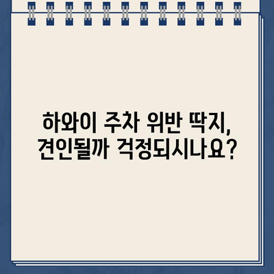 하와이 주차 위반 딱지, 이렇게 해결하세요! | 견인 위험, 온라인 납부, 상세 가이드