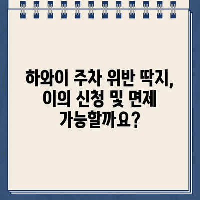 하와이 주차 위반 딱지, 이렇게 해결하세요! | 견인 위험, 온라인 납부, 상세 가이드