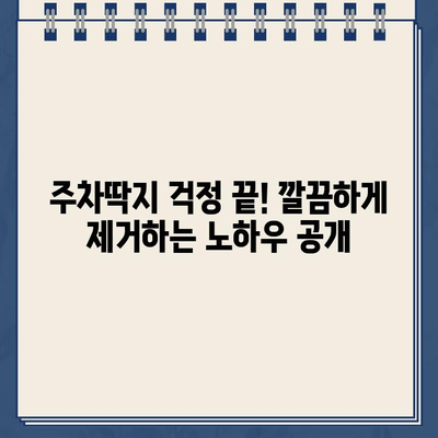 끈적끈적 주차딱지, 이제 걱정 끝! 깔끔하게 제거하는 5가지 방법 | 주차딱지 제거, 딱지 제거 팁, 딱지 제거 방법, 주차딱지 제거 요령