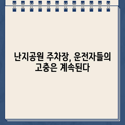 난지공원 주차장, 이상한 주차 라인과 중복 징수 논란| 운전자들의 고충 | 난지공원, 주차 문제, 불편사항, 민원