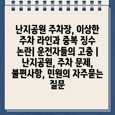 난지공원 주차장, 이상한 주차 라인과 중복 징수 논란| 운전자들의 고충 | 난지공원, 주차 문제, 불편사항, 민원