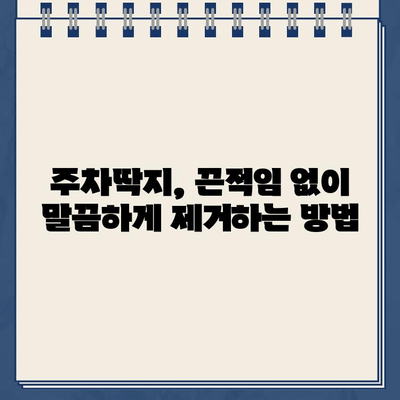 끈적끈적 주차딱지, 이제 걱정 끝! 쉽고 빠르게 제거하는 꿀팁 | 주차딱지 제거, 잔여물 제거, 깨끗하게