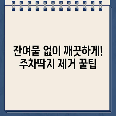 끈적끈적 주차딱지, 이제 걱정 끝! 쉽고 빠르게 제거하는 꿀팁 | 주차딱지 제거, 잔여물 제거, 깨끗하게