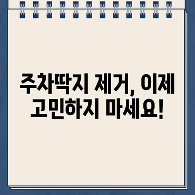 끈적끈적 주차딱지, 이제 걱정 끝! 쉽고 빠르게 제거하는 꿀팁 | 주차딱지 제거, 잔여물 제거, 깨끗하게