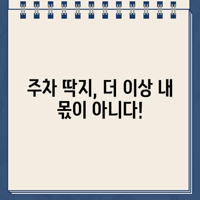 주차 딱지 걱정 끝! 단속 알림 서비스 활용법| 주차 딱지 회피의 비결 | 주차 단속, 주차 알림, 딱지, 벌금