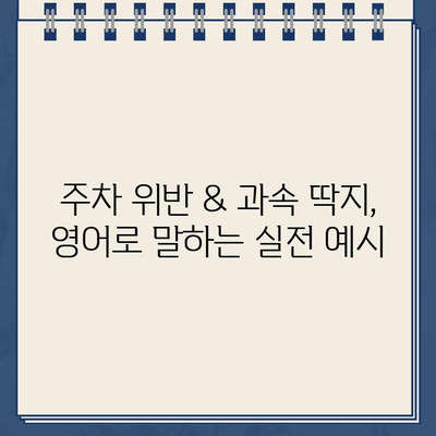 주차 위반 & 과속 딱지, 영어로 어떻게 말할까요? | 주차 위반, 과속, 딱지, 영어 표현, 단어, 문장