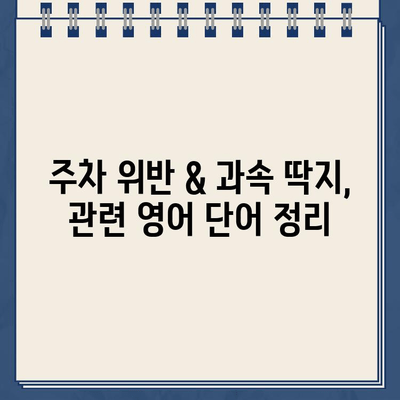 주차 위반 & 과속 딱지, 영어로 어떻게 말할까요? | 주차 위반, 과속, 딱지, 영어 표현, 단어, 문장