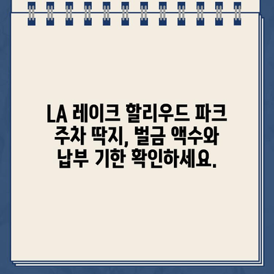 LA 레이크 할리우드 파크 주차 딱지 인터넷 납부 완벽 가이드 | 주차 딱지, 벌금, 납부 방법, 온라인 결제