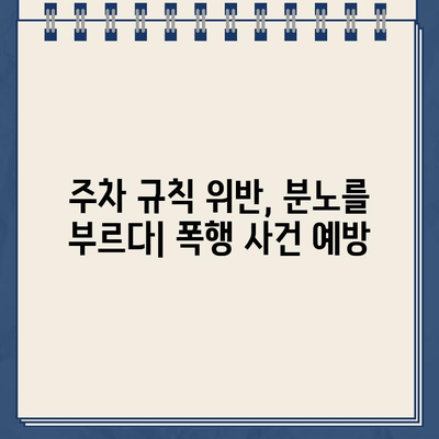 주차 규칙 위반으로 인한 폭행 사건 주의| 안전 주차를 위한 가이드 | 주차 규칙, 폭행 예방, 안전 주차 팁