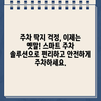 주차 딱지 걱정 끝! 정차 단속 알림 서비스로 스마트하게 주차 관리하세요 | 주차 단속 알림, 주차 앱, 스마트 주차