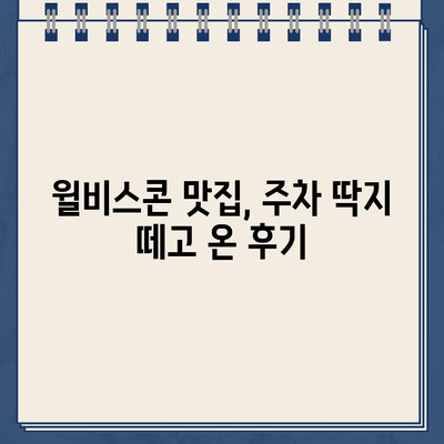 윌비스콘 맛집 주차 딱지 떼고 온 이야기 | 맛집, 주차, 꿀팁, 후기