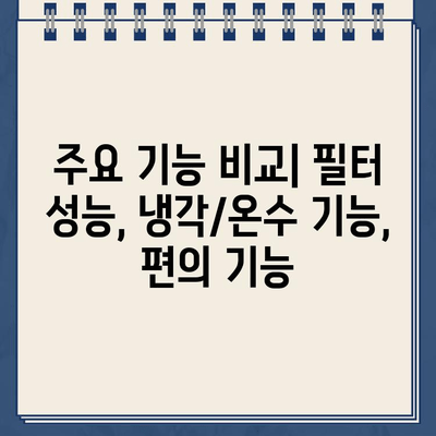 냉온수 정수기 렌탈, 소형으로 가성비 UP! | 렌탈 가이드, 비교 분석, 추천 모델