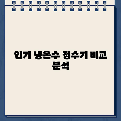 렌탈 정수기 고민 끝! 냉온수 정수기 혜택 비교| 나에게 딱 맞는 선택은? | 정수기 렌탈, 냉온수 정수기 추천, 비교 분석, 렌탈 비용