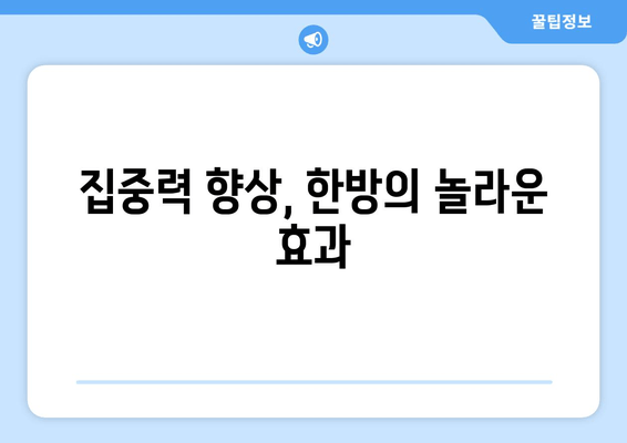 집중력 & 면역력 UP! 한방 치료의 효과적인 활용법 | 집중력 향상, 면역력 강화, 한방 처방, 건강 관리