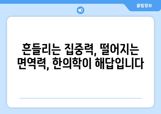 집중력과 면역력 향상! 한의학 처방으로 건강 회복하기 | 집중력, 면역력, 한의학, 건강, 처방