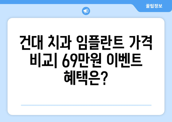 건대치과 69만원 임플란트 이벤트| 놓치지 마세요! | 건대 치과, 임플란트 가격, 이벤트 정보, 치과 추천