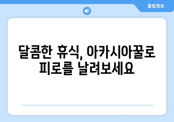 아카시아꿀의 피로회복 효과| 지친 몸과 마음을 되살리는 달콤한 비밀 | 피로회복, 꿀 효능, 건강 팁