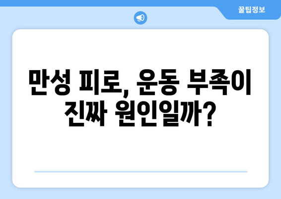 만성 피로, 운동 부족이 원인일까요? 해결 위한 5가지 방법 | 피로, 운동, 건강, 팁, 가이드