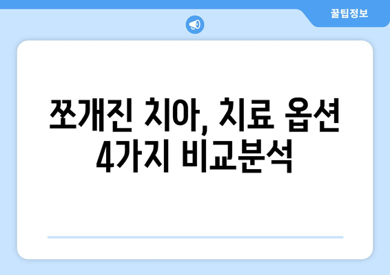 건대치과 쪼개진 치아 치료| 4가지 옵션 비교분석 | 치아 파절, 치아 균열, 치료 방법, 비용