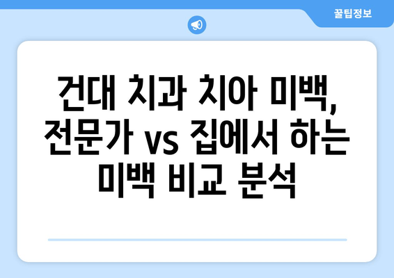 건대치과 치아미백 선택 가이드| 프로페셔널 vs 홈 비교 | 치아미백, 건대 치과, 미백 효과, 비용, 장단점