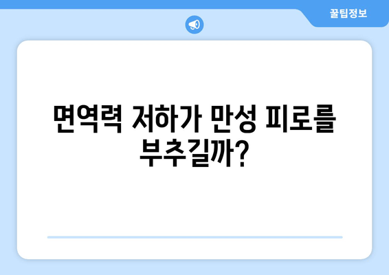 만성 피로, 면역력 저하와의 상관관계| 숨겨진 연결고리를 찾다 | 건강, 면역 체계, 피로 회복