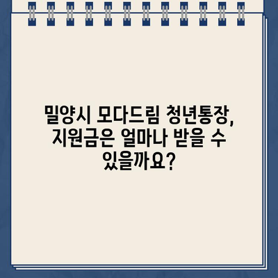 밀양시 모다드림 청년통장 지원사업 대상 신청 방법| 자격 조건부터 신청 절차까지 | 밀양시, 청년 지원, 통장, 신청, 자격