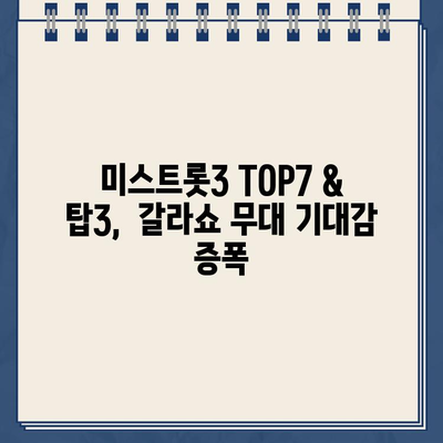 미스트롯3 TOP7 진선미, 탑3 정서주! 갈라쇼 방송시간 & 스케줄 공개 | 미스트롯3, 갈라쇼, 방송, 시간, 일정