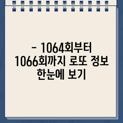 1063회 로또 당첨번호 확인 & 로또 구매 가이드 | 4월 8일 당첨 결과, 1064회~1066회 정보