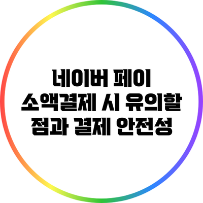 네이버 페이 소액결제 시 유의할 점과 결제 안전성